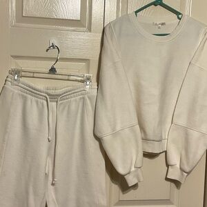 Z SUPPLY Cozy White Sweatshirt and Joggers Set NWOTS